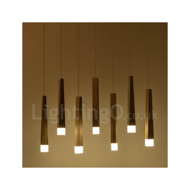 1 Licht Moderne zeitgenössische Holz Pendelleuchte