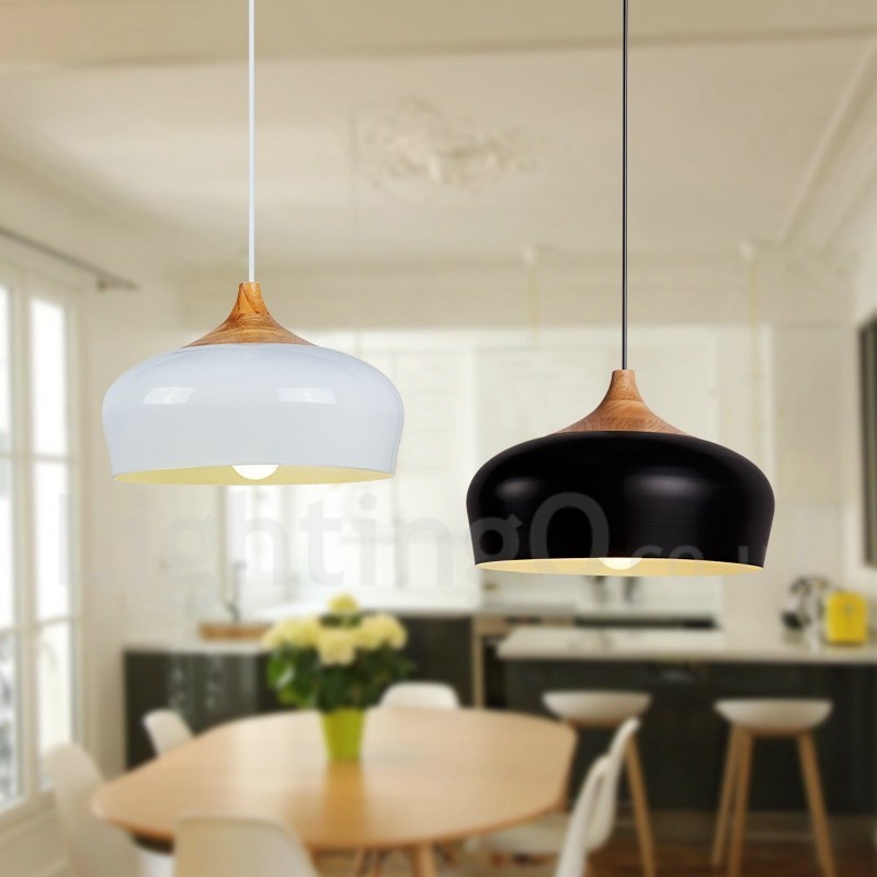 1 Licht Moderne zeitgenössische Holz Pendelleuchte