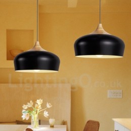 1 Licht Moderne zeitgenössische Holz Pendelleuchte