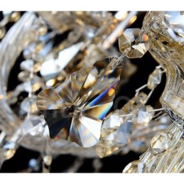 Retro Vintage Cognac Farbe K9 Kristall Moderner Kronleuchter mit 6 Lichtern