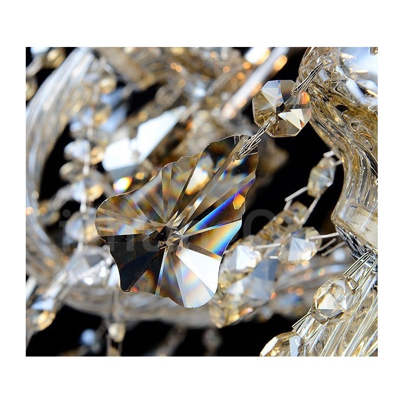 Retro Vintage Cognac Farbe K9 Kristall Moderner Kronleuchter mit 6 Lichtern