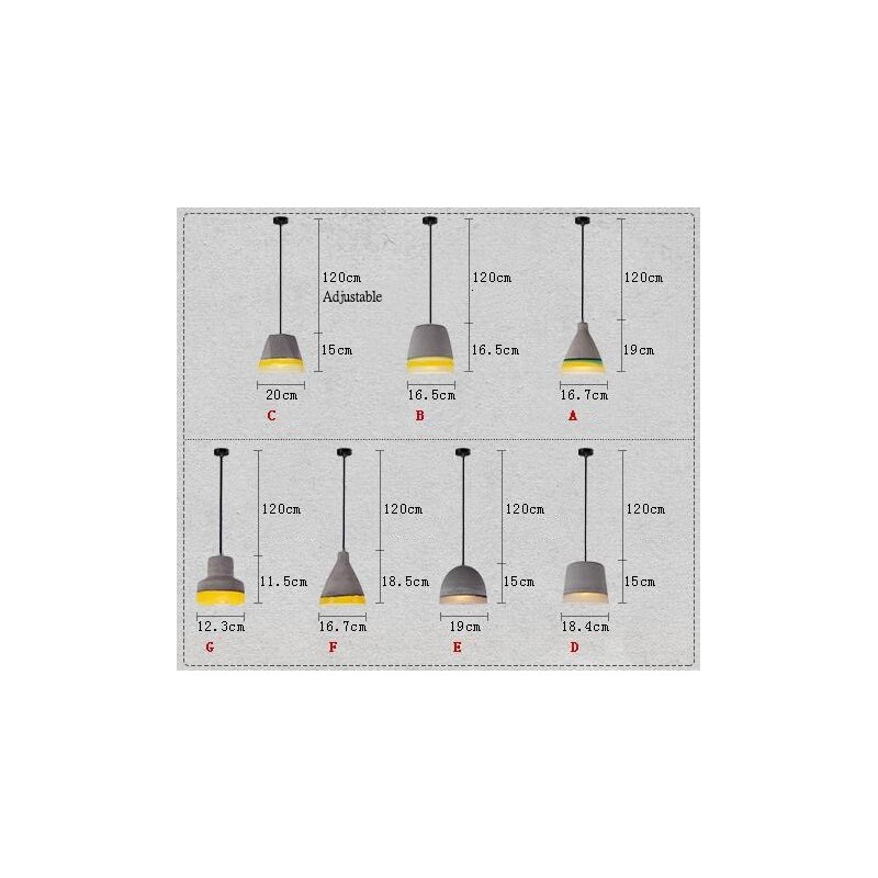 1-flammige Vintage-Beton-Pendelleuchte