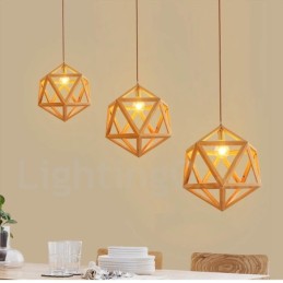 1 Licht Moderne zeitgenössische Holz Pendelleuchte