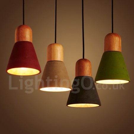 Moderne zeitgenössische Holz Multi Farben Concrte Pendelleuchte Moderne zeitgenössische Holz Multi Farben Concrte Pendelleuchte