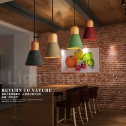 Moderne zeitgenössische Holz Multi Farben Concrte Pendelleuchte