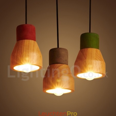 Vintage Holz Beton Pendelleuchte Vintage Holz Beton Pendelleuchte