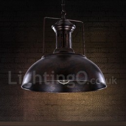 Schwarze Pendelleuchte im Vintage-Stil aus Metall im Landhausstil