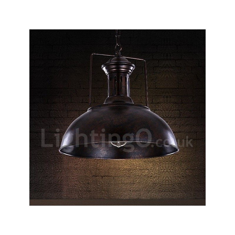 Schwarze Pendelleuchte im Vintage-Stil aus Metall im Landhausstil