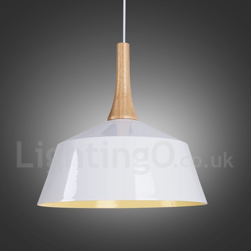 Moderne zeitgenössische Pendelleuchte aus Holz und Metall