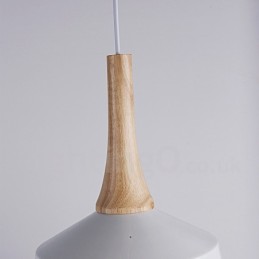 Moderne zeitgenössische Pendelleuchte aus Holz und Metall