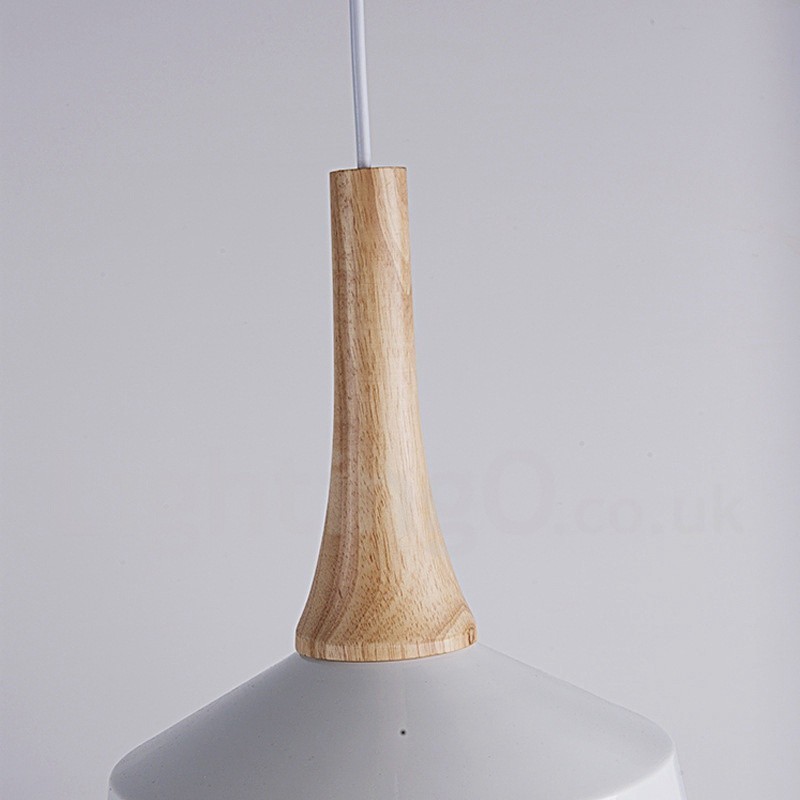 Moderne zeitgenössische Pendelleuchte aus Holz und Metall