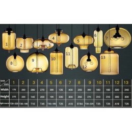 Moderne zeitgenössische mehrfarbige 1-flammige Pendelleuchte aus Glas