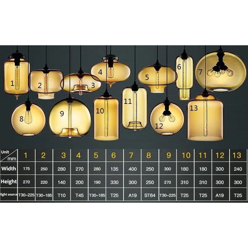 Moderne zeitgenössische mehrfarbige 1-flammige Pendelleuchte aus Glas