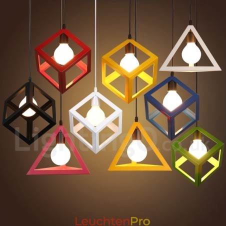 Moderne zeitgenössische mehrfarbige Pendelleuchte aus Metall mit 1 Licht Moderne zeitgenössische mehrfarbige Pendelleuchte aus Metall mit 1 Licht