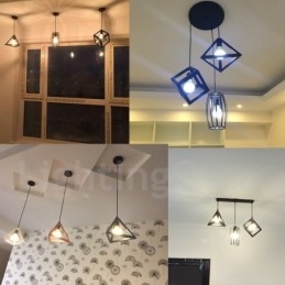 Moderne zeitgenössische mehrfarbige Pendelleuchte aus Metall mit 1 Licht