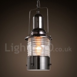 Retro Vintage 1 Licht Laterne Kupfer Pendelleuchte