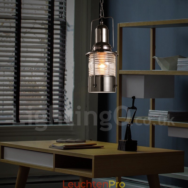 Retro Vintage 1 Licht Laterne Kupfer Pendelleuchte