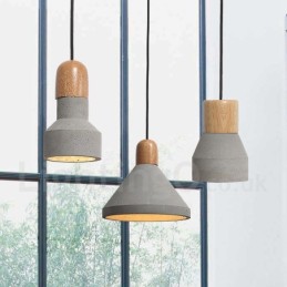Einzellicht Moderne zeitgenössische Holz-Beton-Pendelleuchte