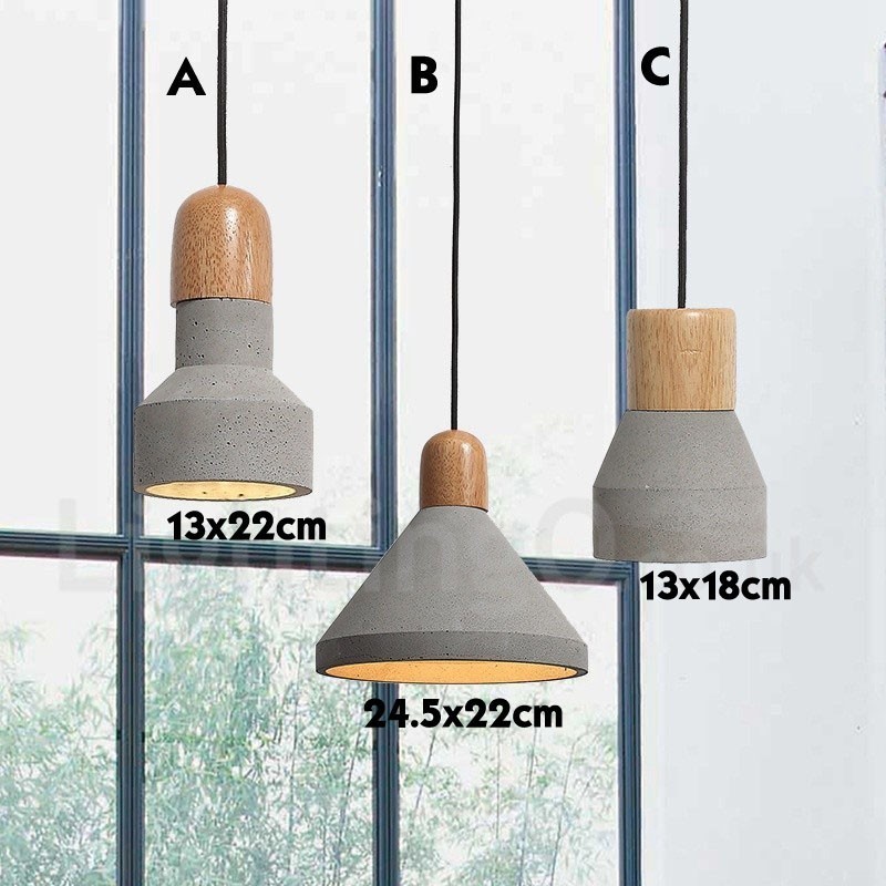 Einzellicht Moderne zeitgenössische Holz-Beton-Pendelleuchte