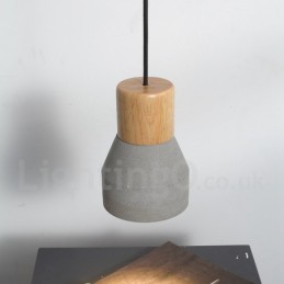 Einzellicht Moderne zeitgenössische Holz-Beton-Pendelleuchte