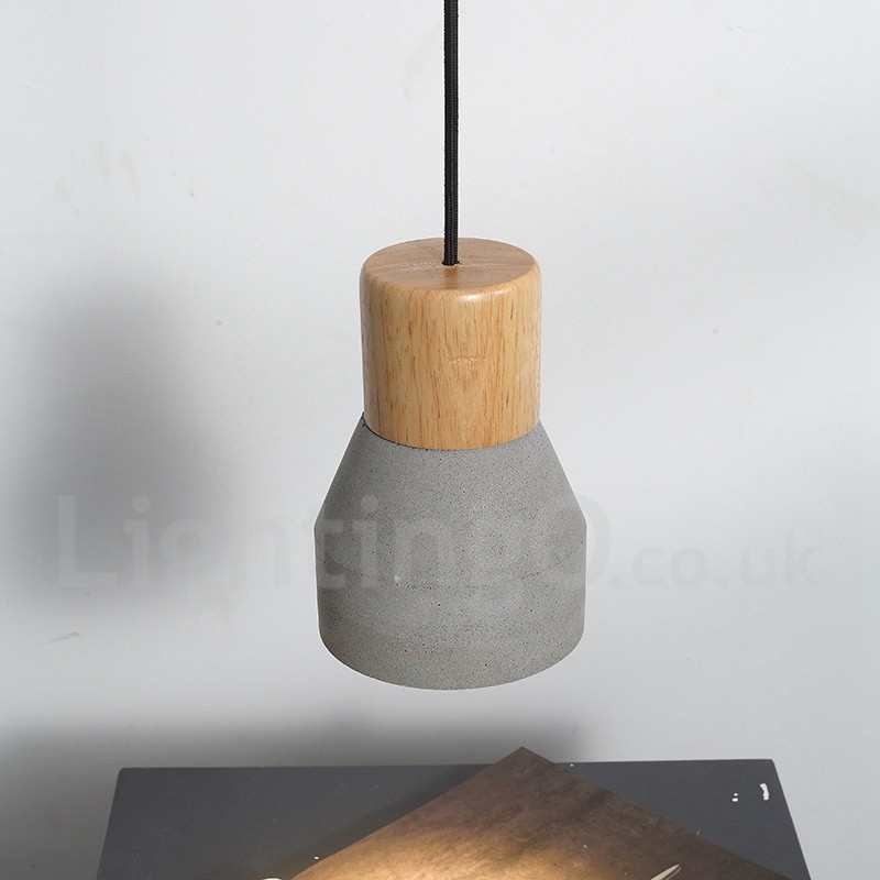 Einzellicht Moderne zeitgenössische Holz-Beton-Pendelleuchte