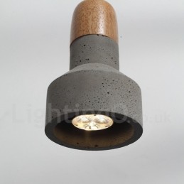 Einzellicht Moderne zeitgenössische Holz-Beton-Pendelleuchte