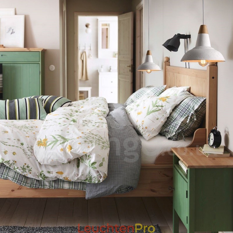Moderne zeitgenössische 1 Licht Holz Concrte Pendelleuchte
