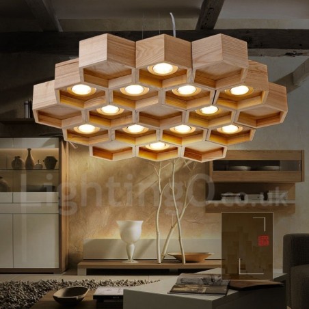 12 Licht Holz Moderne zeitgenössische Pendelleuchte 12 Licht Holz Moderne zeitgenössische Pendelleuchte