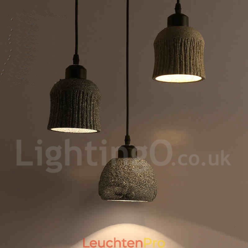 Retro Vintage Holz Beton Pendelleuchte