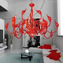 Moderne Kronleuchter Licht 24 Lichter G4 Rot Malerei