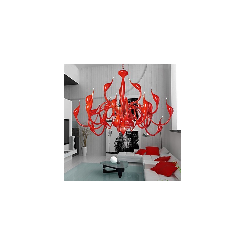 Moderne Kronleuchter Licht 24 Lichter G4 Rot Malerei