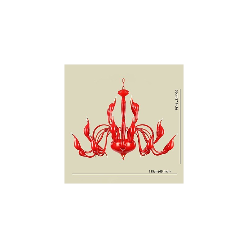 Moderne Kronleuchter Licht 24 Lichter G4 Rot Malerei