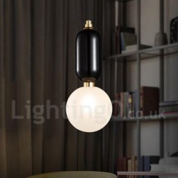 Moderne zeitgenössische Pendelleuchte mit Glasschirm