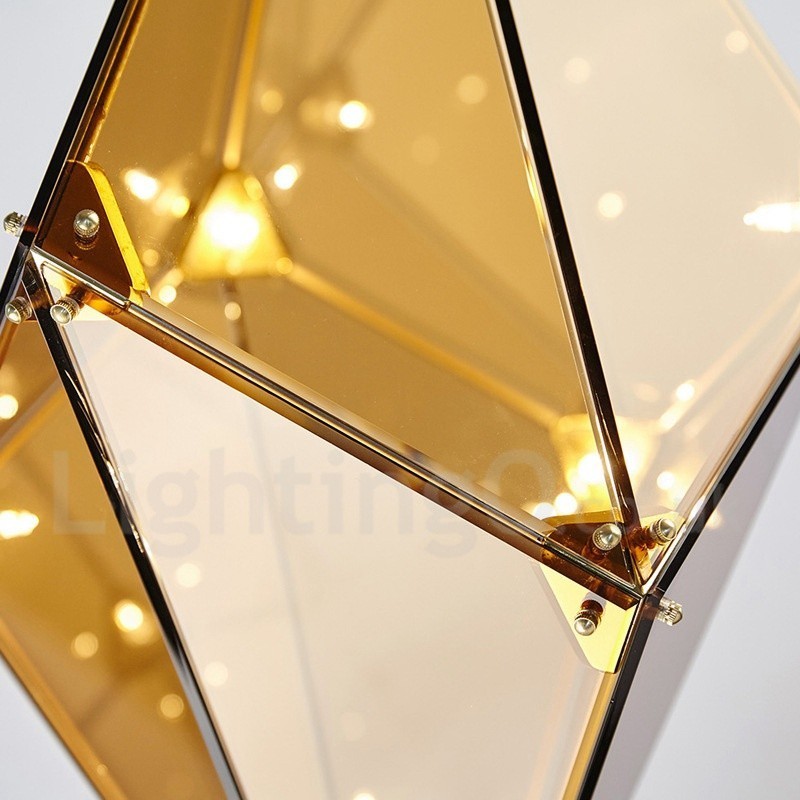 Moderne zeitgenössische Pendelleuchte mit Glasschirm