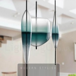 Moderne zeitgenössische Farbverlauf-Pendelleuchte mit Glasschirm