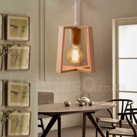 Moderne Pendelleuchte aus Holz mit 1 Licht Moderne Pendelleuchte aus Holz mit 1 Licht