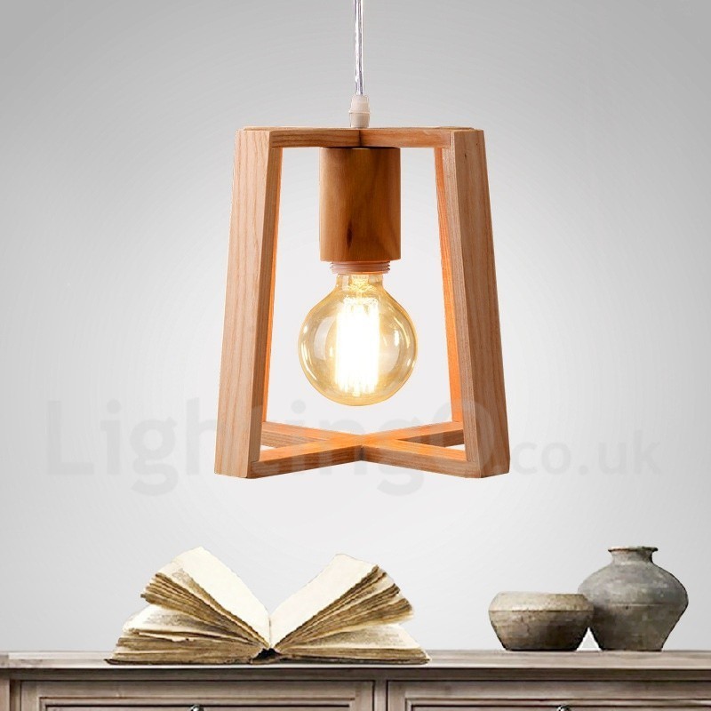 Moderne Pendelleuchte aus Holz mit 1 Licht
