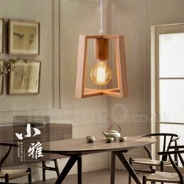 Moderne Pendelleuchte aus Holz mit 1 Licht