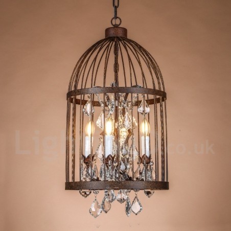 Retro Vintage Metall 4 Licht Vogelkäfig Pendelleuchte Retro Vintage Metall 4 Licht Vogelkäfig Pendelleuchte