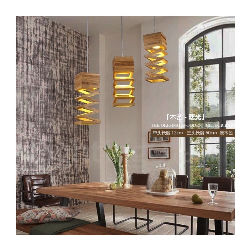 Moderne zeitgenössische Holz Pendelleuchte