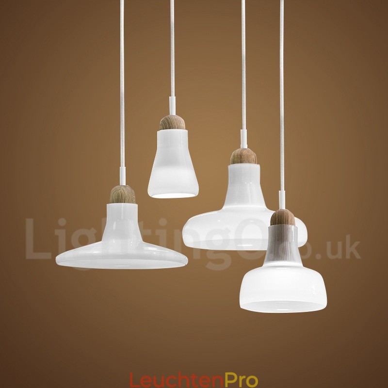 Retro Vintage Pendelleuchte mit Glasschirm Lampe