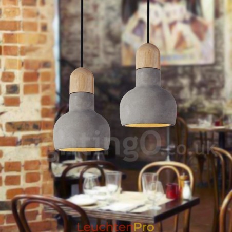 Retro Vintage Holz Beton Einzellicht Pendelleuchte Retro Vintage Holz Beton Einzellicht Pendelleuchte