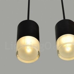 Für 3-flammige schwarze Pendelleuchte mit Glasschirm