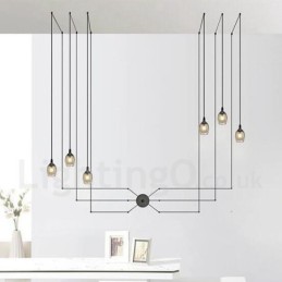 Für 6-flammige Pendelleuchte mit Glasschirm
