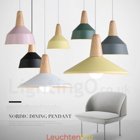 Moderne zeitgenössische Holz Metall Multi Farben Pendelleuchte Moderne zeitgenössische Holz Metall Multi Farben Pendelleuchte