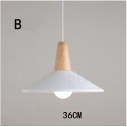 Moderne zeitgenössische Holz Metall Multi Farben Pendelleuchte