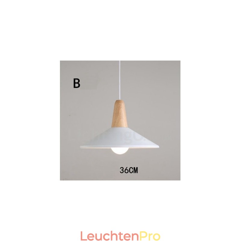 Moderne zeitgenössische Holz Metall Multi Farben Pendelleuchte