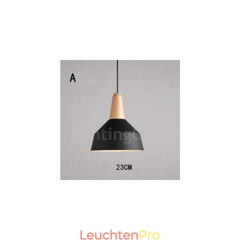 Moderne zeitgenössische Holz Metall Multi Farben Pendelleuchte