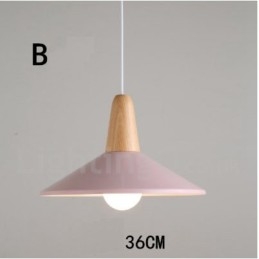Moderne zeitgenössische Holz Metall Multi Farben Pendelleuchte