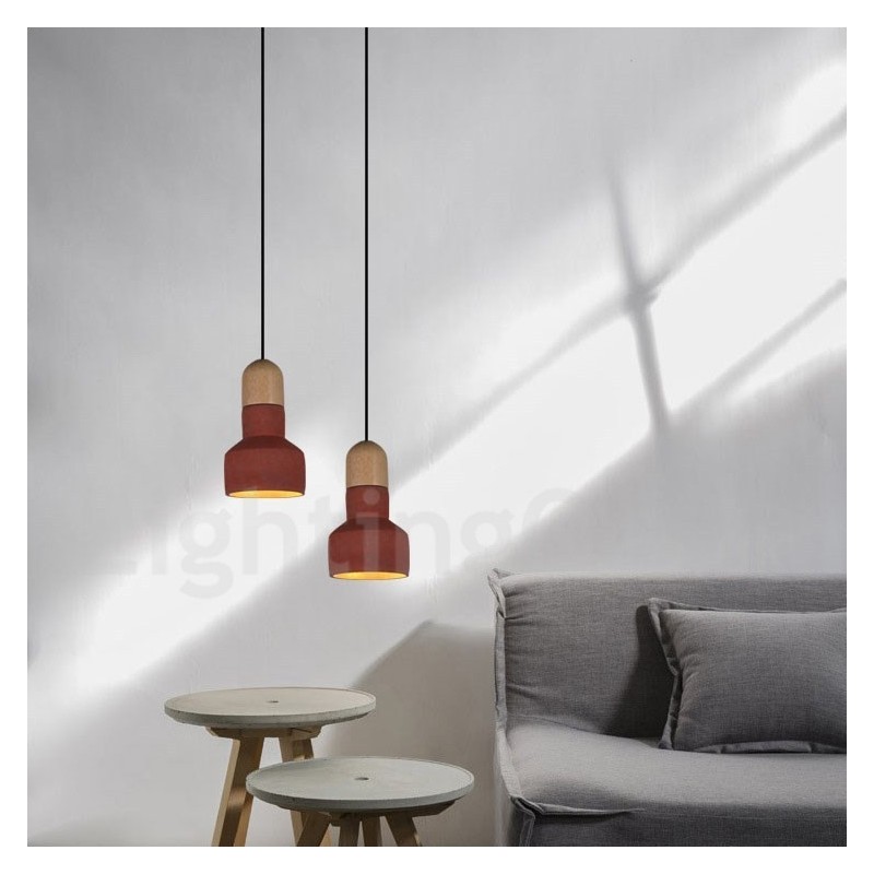 Vintage Holz Beton Multi Farben Pendelleuchte für Lampe